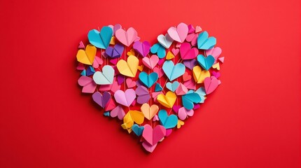 Colorful Paper Hearts for Valentine's Day