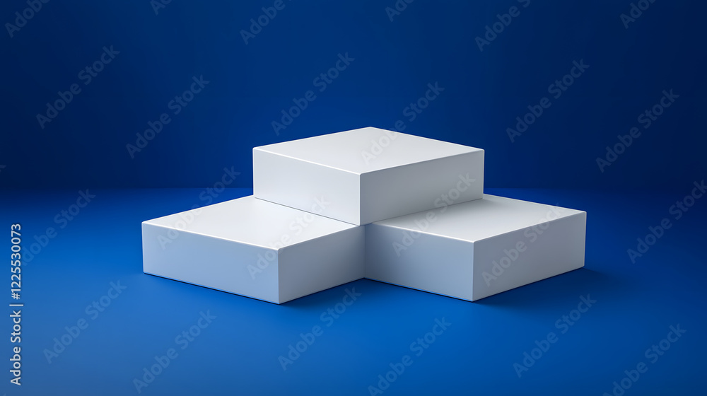 Aufkleber square podiums are white. abstract background. a stage for the demonstration of cosmetics. podium fo