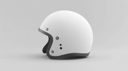 Fototapeta premium White Motorcycle Helmet Side Profile View
