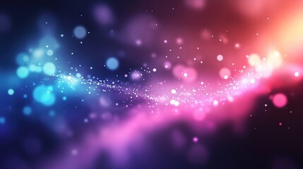 Abstract Purple Blue Pink Glittering Light Wave Background