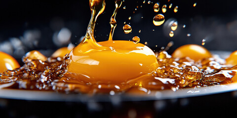 Egg, Macro Photography Style, Generative AI Restaurant background