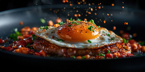 Egg, Macro Photography Style, Generative AI Restaurant background