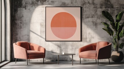 Modern Living Room Interior Design With Abstract Art