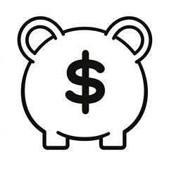 Fototapeta premium Piggy bank icon, savings, finance, white background, budget (1)