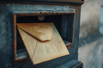 Close-Up of a Mailbox with Letters Delivered Inside, Generative AI