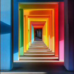 Obraz premium corridor with columns