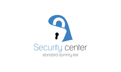 Abstract Security Logo: A stylized blue padlock icon symbolizes security and protection, clean and modern design suitable for various applications.
