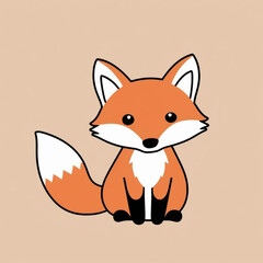 Obraz premium red fox cartoon
