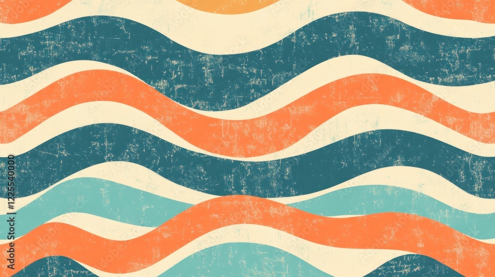 Poster retro wave pattern design abstract background