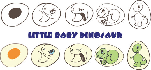Cartoon Dinosaurus Pack. Dino Baby Set Vector © SERHII