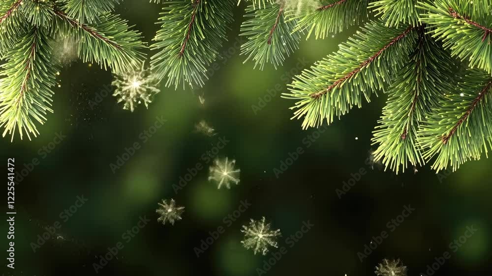 Aufkleber soft light filters through the lush branches of an evergreen tree, creating a tranquil and soothing 