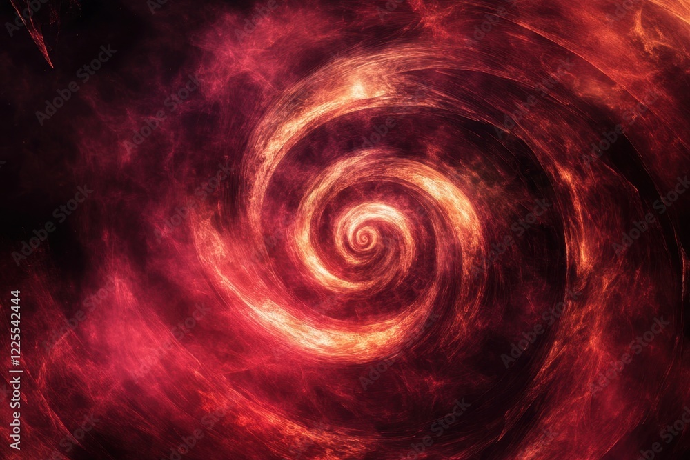 Poster Swirling patterns of red and orange create a mesmerizing cosmic vortex in space
