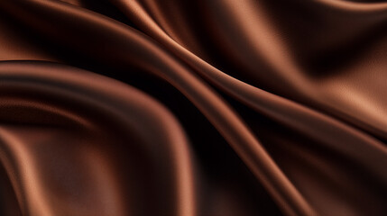 Dark brown smooth silky satin stretch fabric