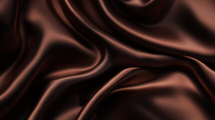 Obraz premium Dark brown smooth silky satin stretch fabric