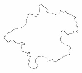 Upper Austria state outline map
