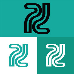 modern premium number 7 minimal logo icon design