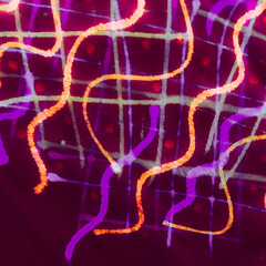 Neon Dots Painted. Modern Line. Camo Watercolor.