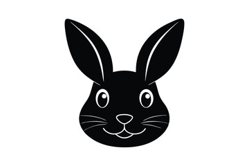 A rabbit face with long ears silhouette illustration.eps