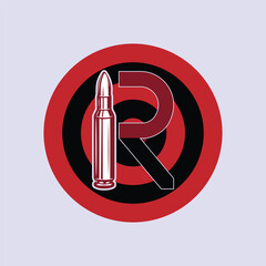  R shooting range target logo