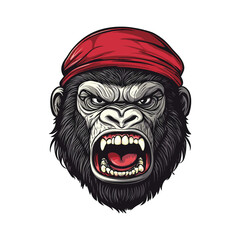 Angry gorilla mascot logo desain. Gorilla Mascot Logo Design Vector illustration © Rashid