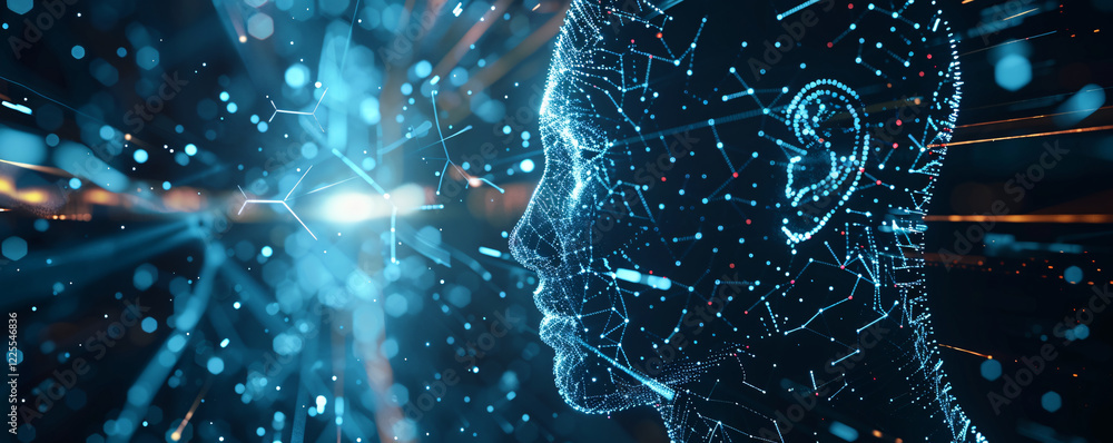 Poster digital mind: human profile and circuit network