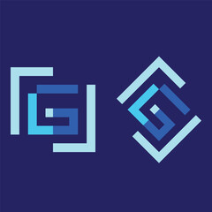  blue color rectangular shape G type logo.
