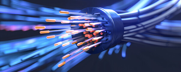 High-speed fiber optic cables with light signals