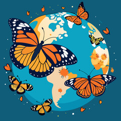 butterflies and flowers