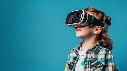 Curious child experiencing virtual reality
