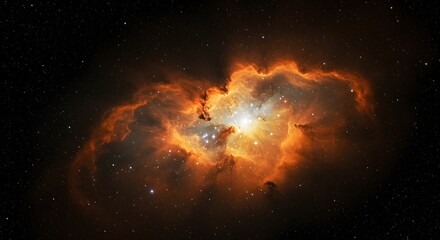 Obraz premium Stunning Orange Nebula Space Photography Cosmic Clouds