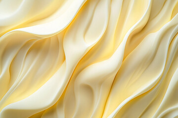 Obraz premium Soft, flowing fabric in pale yellow with elegant folds, creating a serene and calming atmosphere