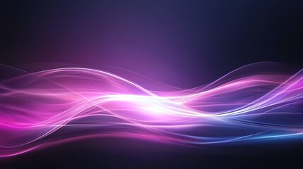 A captivating abstract image featuring smooth, flowing waves of pink and blue light, creating a sense of motion and fluidity. Ideal for use in modern design projects.