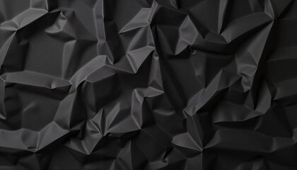 Obraz premium Intricate crumpled black paper showcasing depth and texture, artistic concept