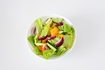 Fresh Vegetable Salad in a bowl top view