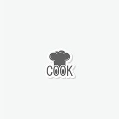 Chef cook icon sticker isolated on gray background
