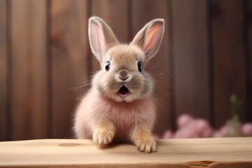 Obraz premium white rabbit in the garden