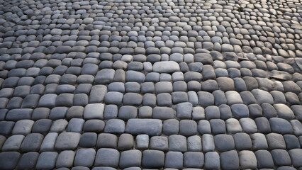 Fototapeta premium Intricate Textured Stone Pavement in Engaging Urban Setting Across the Cityscape