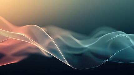 Abstract flowing waves of teal and orange hues