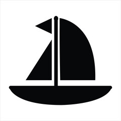 sailboat vector icon. Black silhouette of a  sailboat . Nautical yacht or sailboat