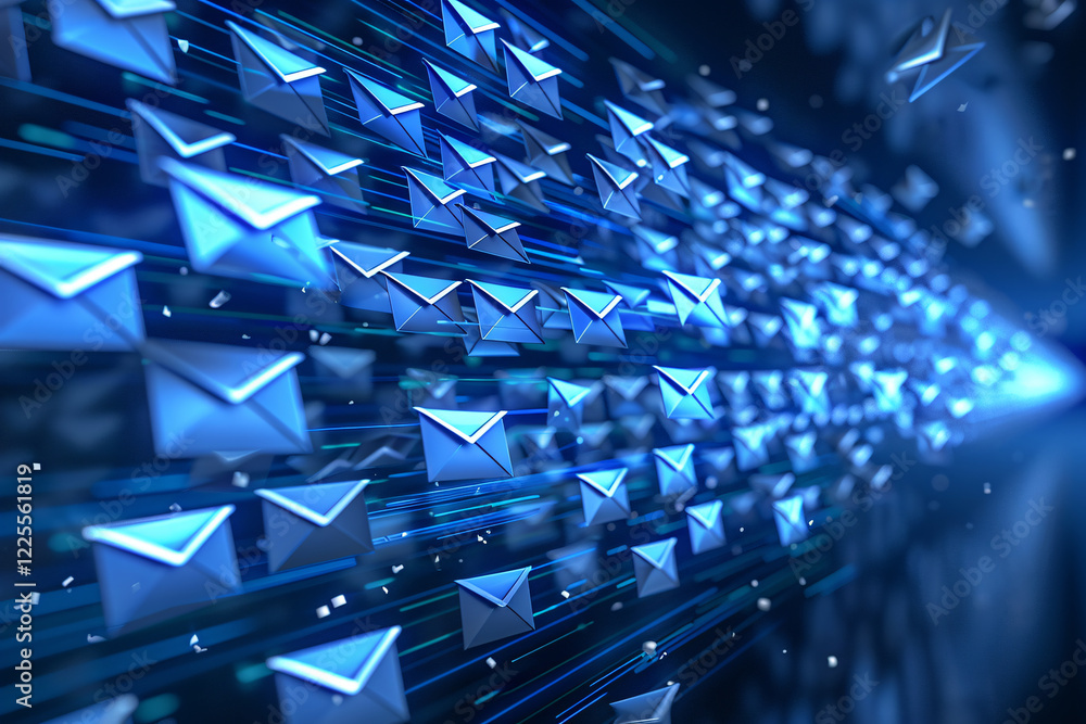 Aufkleber digital email flow in cyber space