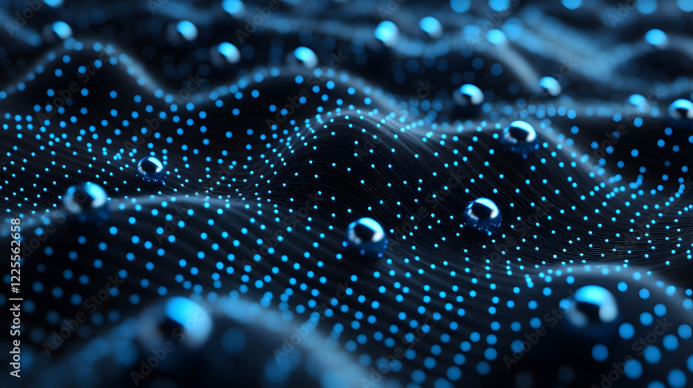 Aufkleber abstract 3d rendering background with blue bouncing balls.