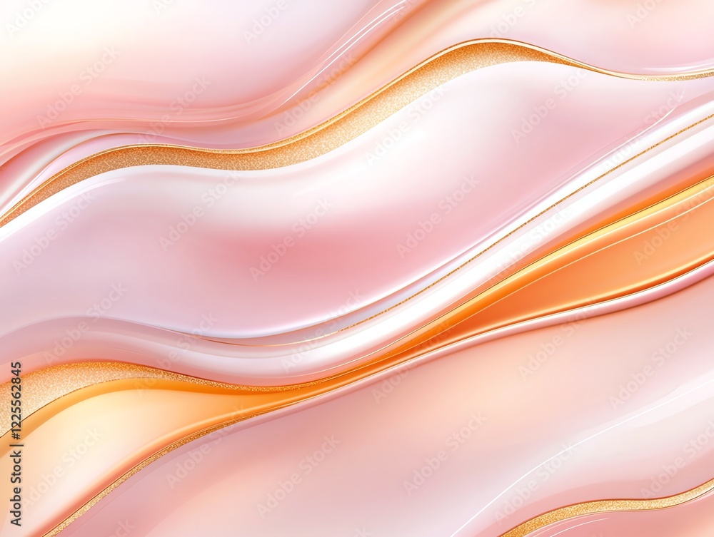 Poster a smooth, flowing abstract background featuring gentle waves in soft pink and peach hues. perfect fo
