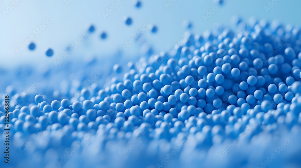 Aufkleber abstract 3d rendering background with blue bouncing balls.