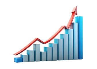 business graph on white background