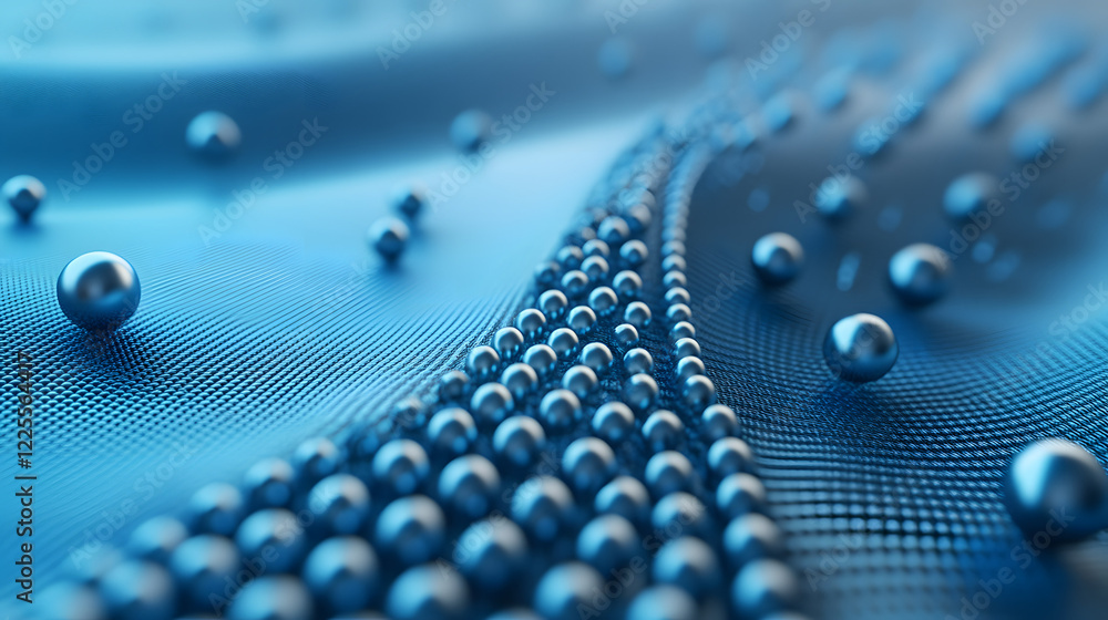Aufkleber abstract 3d rendering background with blue bouncing balls.