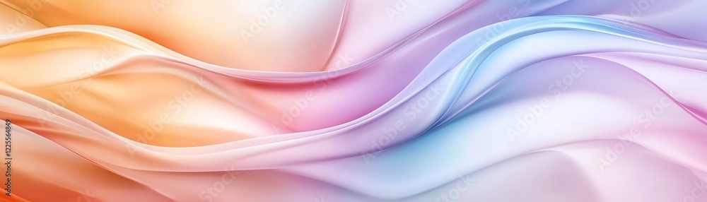 Poster a stunning abstract background featuring flowing waves of soft colors. the smooth gradients create a