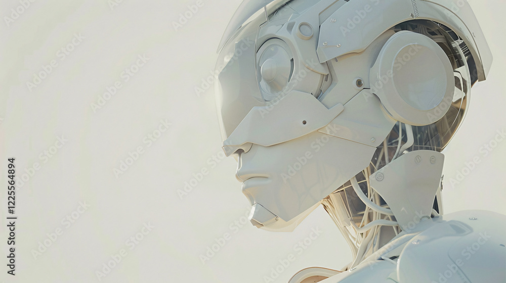 Poster advanced humanoid robot profile view
