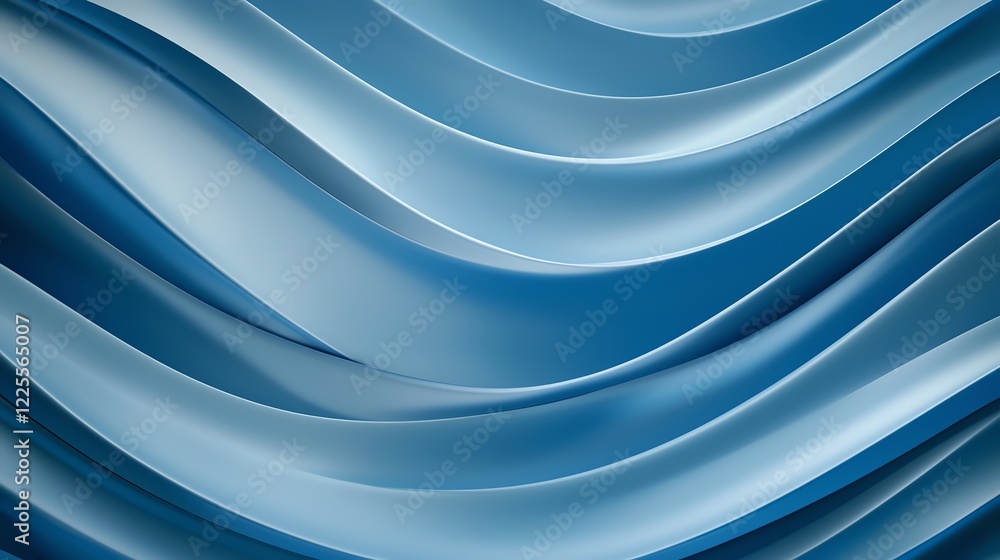 Aufkleber a stunning abstract design featuring smooth, flowing waves in various shades of blue, creating a cal