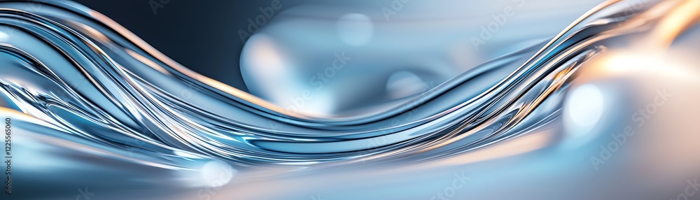 Poster A stunning abstract representation of flowing liquid with smooth curves and luminous highlights, creating a modern and futuristic aesthetic suitable for various applications.