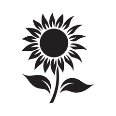 Obraz premium Minimalist sunflower Silhouette Icon